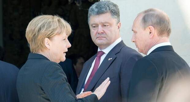 Путин, Меркель, Порошенко Путин, Меркель, Порошенко
