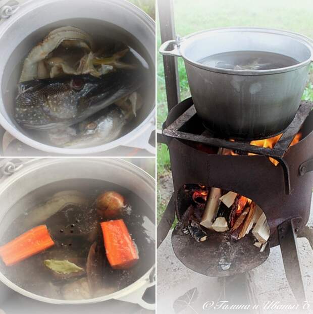 УХА из водки с головёшкой Еда, Уха, Уха на костре, Рыба, Тройная уха, Длиннопост