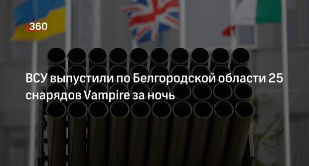 Минобороны: ПВО за ночь уничтожила над Белгородской областью 25 снарядов Vampire
