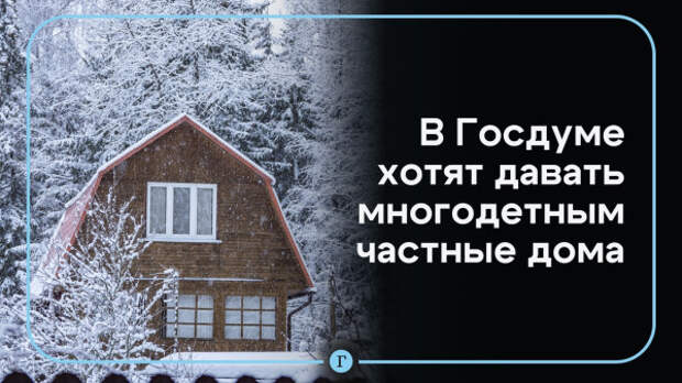 В Госдуме обсуждают идею предоставления многодетным семьям домов вместо квартир