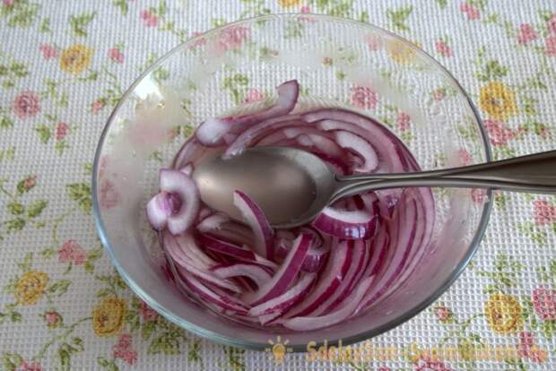 Маринованный красный лук для канапе салатов бургеров и плова