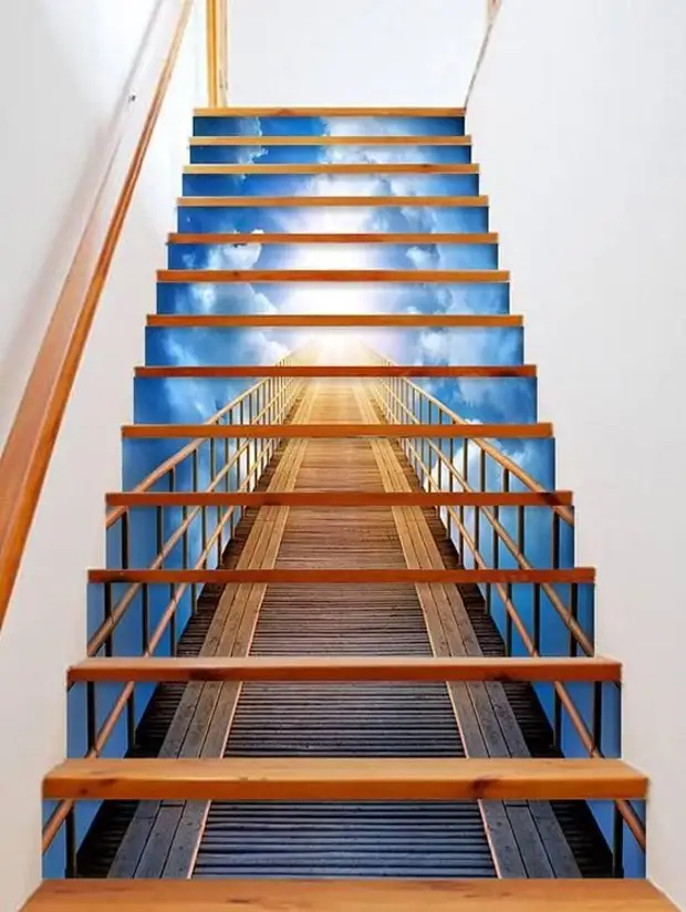 Эффект лестницы. Синяя лестница в интерьере. Лестница с синими ступенями. Виниловая лестница. Эффект ступеньки