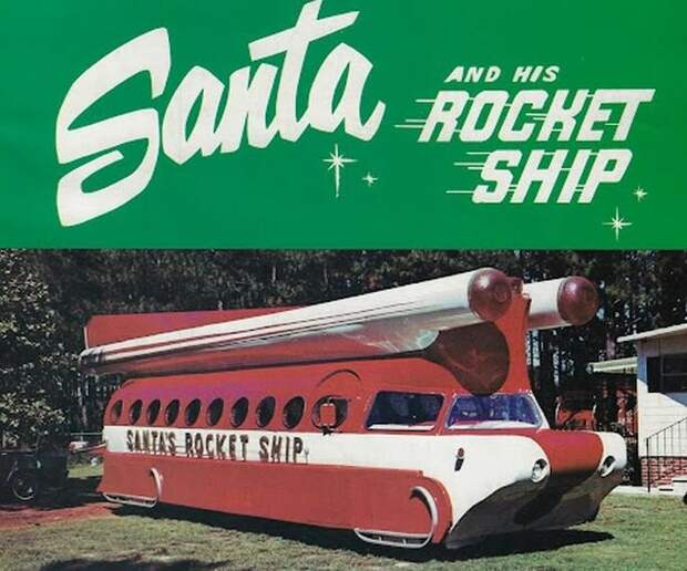 Уникальный рождественский экскурсионный автобус Santa's Rocket Ship