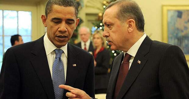 Президент США Обама и президент Турции Эрдоган беседуют