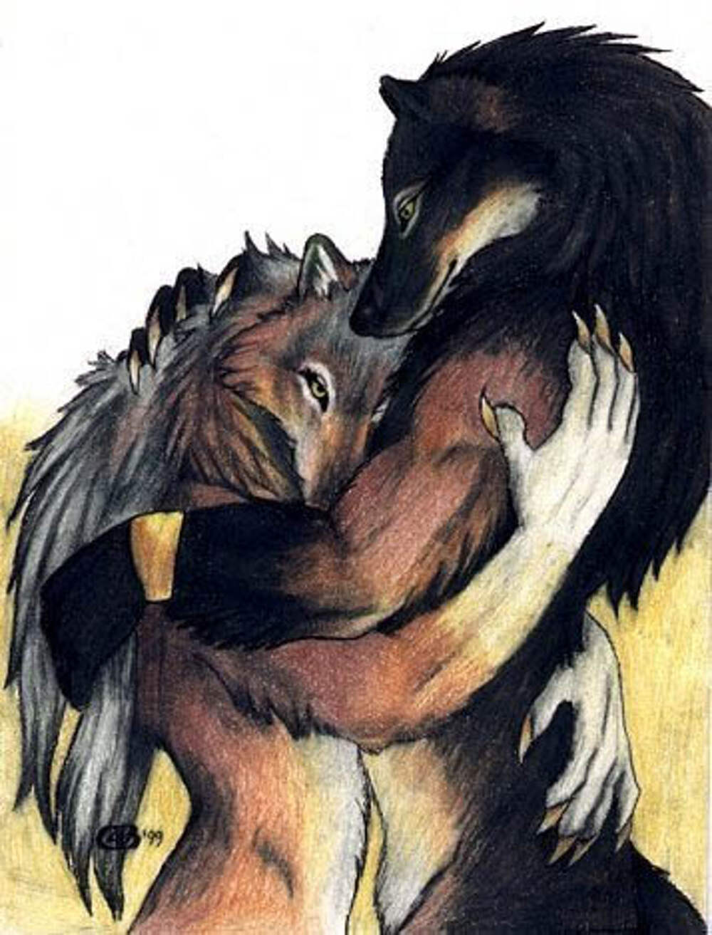 Волк обнимает лису