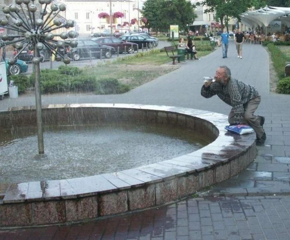 В фонтанах есть вода