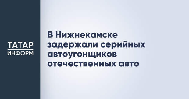 В Нижнекамске задержали серийных автоугонщиков отечественных авто