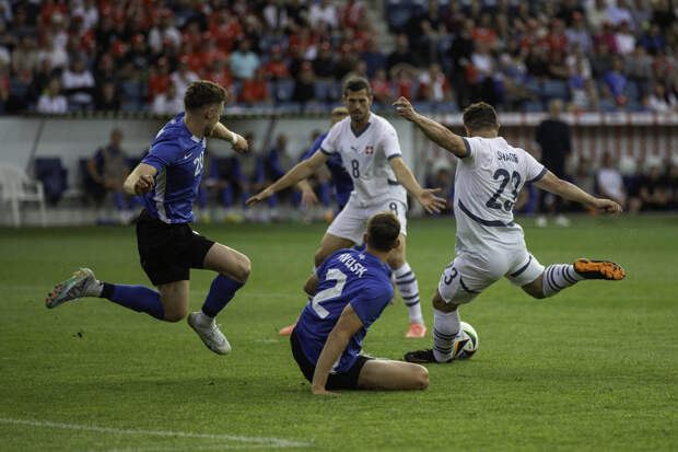 Сборная Швейцарии забила 4 мяча в ворота эстонцев