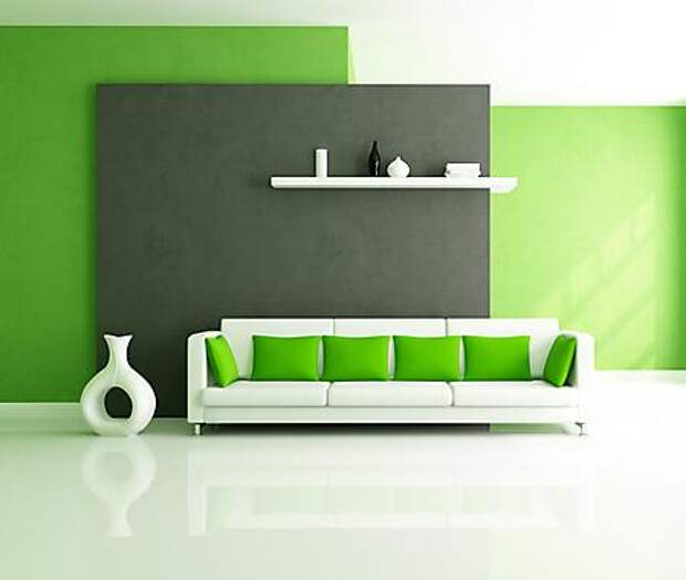 Фото зеленые подушки, стильный интерьер, креативный дизайн, мебель
