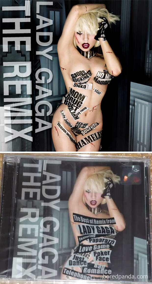 Леди Гага, альбом The Remix ближний восток, забавно, закрасить лишнее, постеры, реклама, саудовская аравия, скромность, цензура