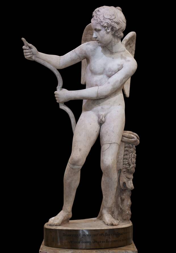 Eros stringing his bow. Marble. Second half of the 2nd cent. CE after the Greek original of the second half of the 4th cent. BCE by Lysippos. Inv. No. Gr. 1302 (A 199). Saint-Petersburg, The State Hermitage Museum.