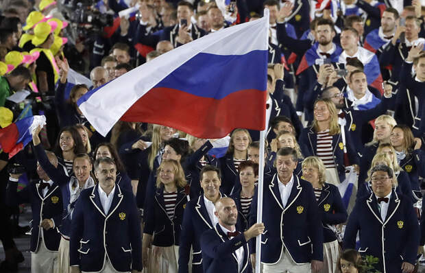 Сборная России на церемонии открытия Олимпийских игр в Рио-де-Жанейро