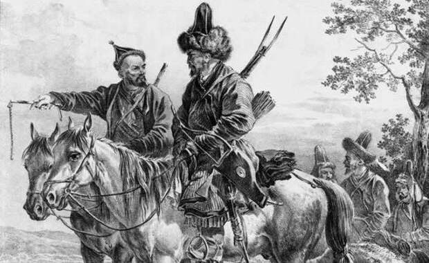 Европейцы отличали «своих башкир» от монгол по их головным уборам — «малахам» с очень высокой тульей (Иллюстрация из открытых источников)