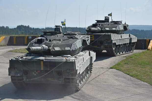 Шведский основной боевой танк Stridsvagn 122, представляющий собой лицензированный немецкий танк Леопард 2А5 - РИА Новости, 1920, 18.09.2024