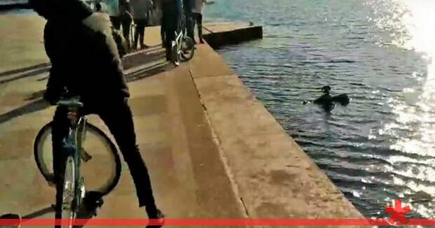 Севастопольские скейтеры вытащили из воды унесенную в море детскую коляску
