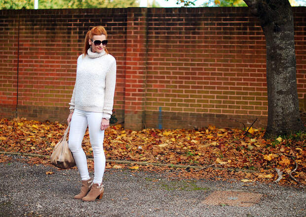 Winter whites (skinny jeans and roll neck sweater) - over 40 fashion