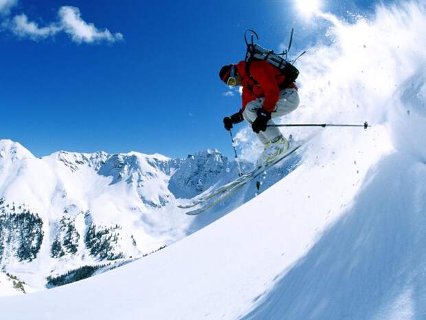 горные лыжи, кататься на горных лыжах, экстрим, экстремально