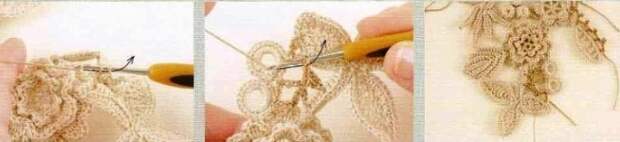 Шарф в в технике ирландского кружева