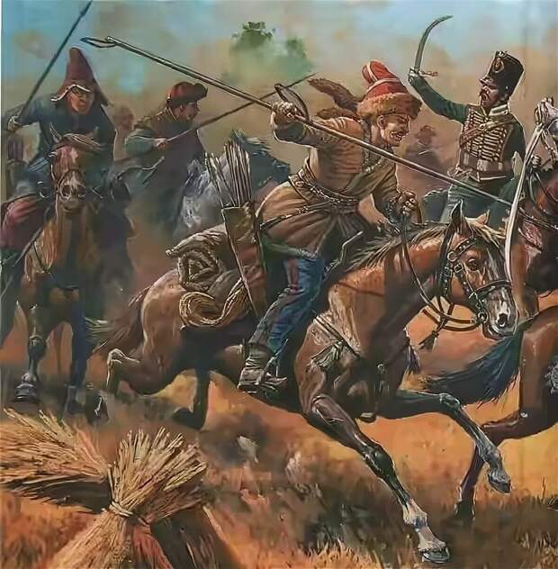 Культурологический шок Наполеона — конные лучники казаков-башкир 1812 года (Иллюстрация из открытых источников)