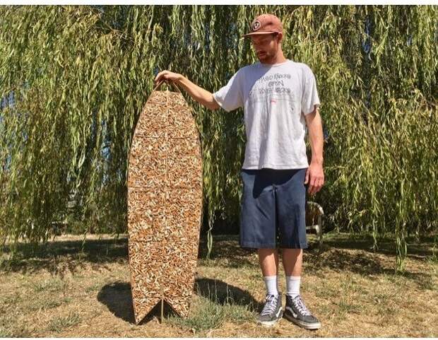 Сёрфер из Калифорнии смастерил доску из 10 000 окурков доска, калифорния, мастер, окурки, своими руками, сигареты