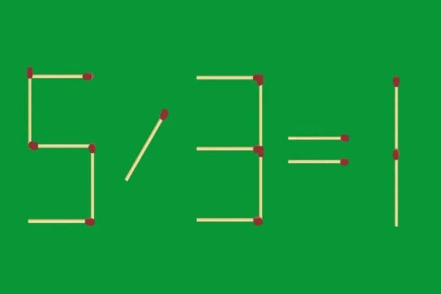 Головоломка на 20 секунд: исправьте равенство, переставив всего одну спичку