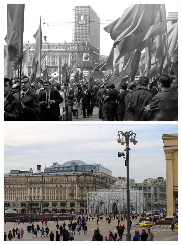 Показываю жизнь в городе при Леониде Ильиче и сейчас. 10 фото с одних точек