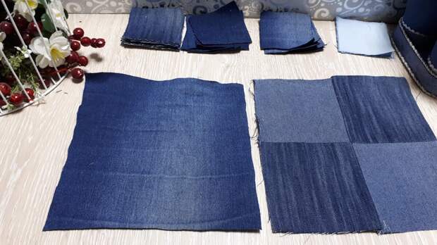 Писала, писала про пэчворк и решила - все, шью джинсовую подушку, сколько можно только одни чужие работы смотреть, пора и самой, что нибудь сотворить!-9