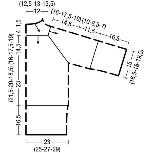 Рукав реглан схема
