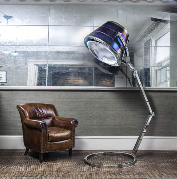 Светильник из прожектора ВАЕ-146 дизайн, запчасти, креатив, мебель, оригиналы, самолеты, сделай сам, творчество