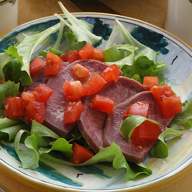 Зеленый салат с телячьим языком: пошаговый рецепт с фото, купить ингредиенты