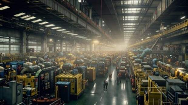 Работа на заводе / Изображение сгенерировано с помощью нейросети Kandinsky by Sber AI / amic.ru