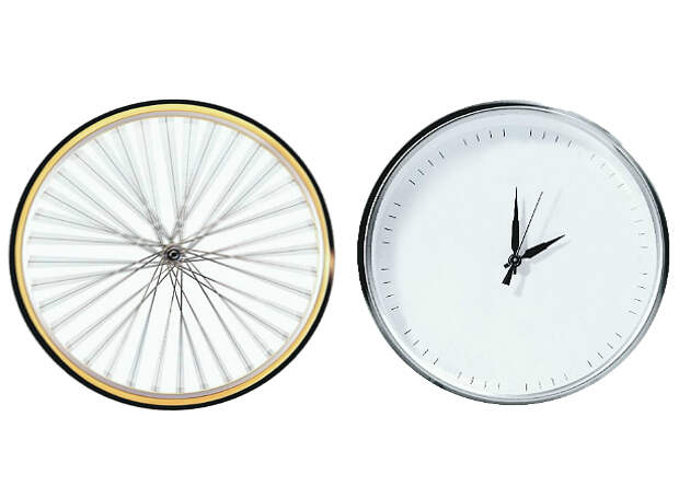 часы из велосипедного колеса