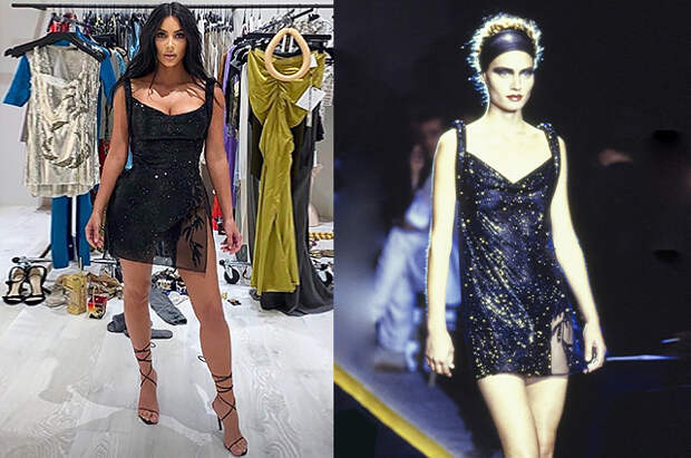 Ким Кардашьян в платье Versace из коллекции осень-зима — 1997/1998