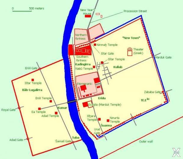 План основной части города