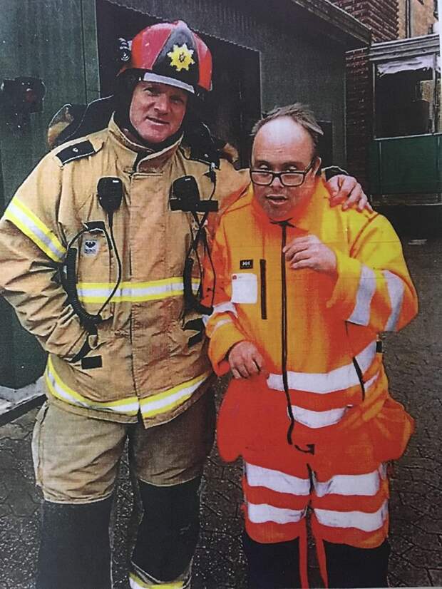 firefighters in Demark man with down syndrome funeral