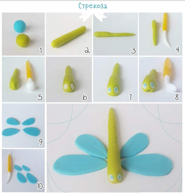 стрекоза пластилиновая
