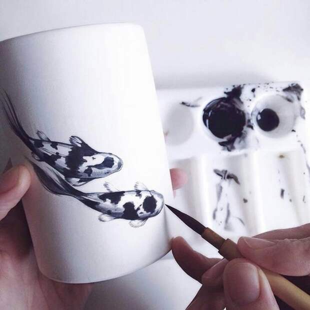 Роспись по керамике керамика, роспись, Художник, красивое, белый шум, длиннопост, фотография