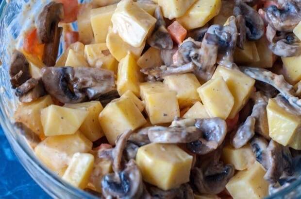 Запеченная картошечка с грибами и сметаной еда, своими руками, сделай сам