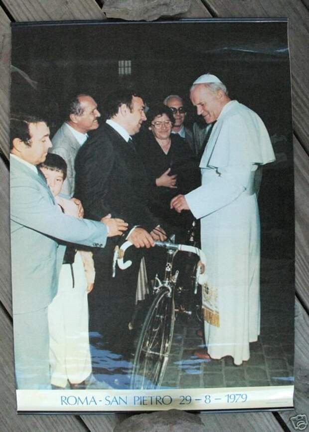 Позолоченный велосипед от Эрнесто Колнаго Папе Иоанну Павлу II
