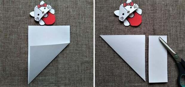 МАСТЕРИЛКА. Оригами-закладка "Хелло Китти"
