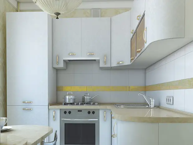 Дизайн кухни в хрущевке 5 кв. м с холодильником 40 фото