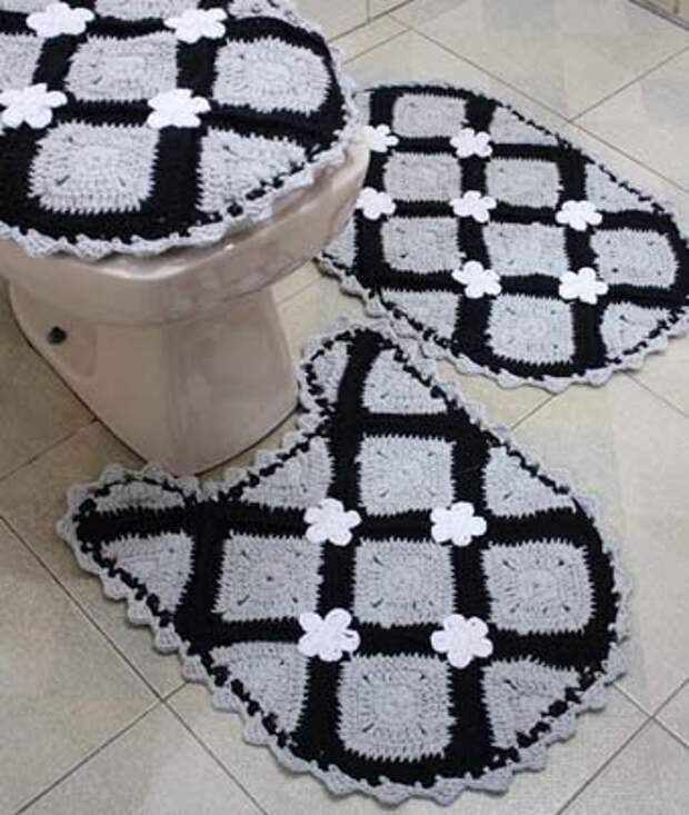 варианты дизайна ковриков для ванной комнаты