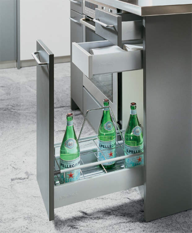 Allmilmo Inserts: Chromium Plated Bottle Basket Pullout