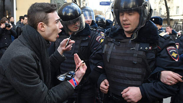 Несанкционированная акция на Пушкинской площади в Москве