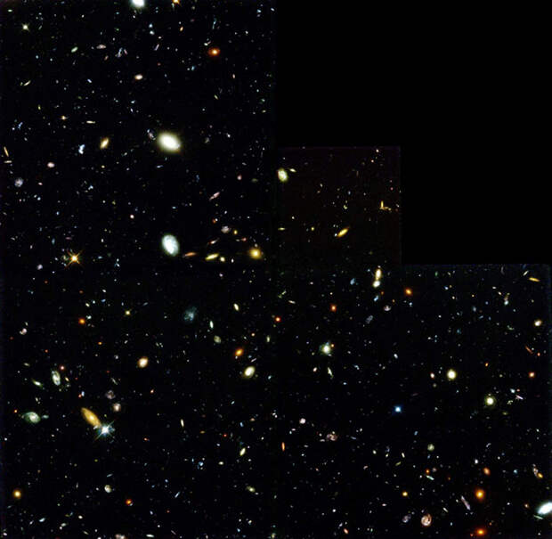 Рис. 1.5. Самое первое Глубокое поле «Хаббла» (HDF-N). Фото: NASA/ESA («Происхождение и эволюция галактик»)