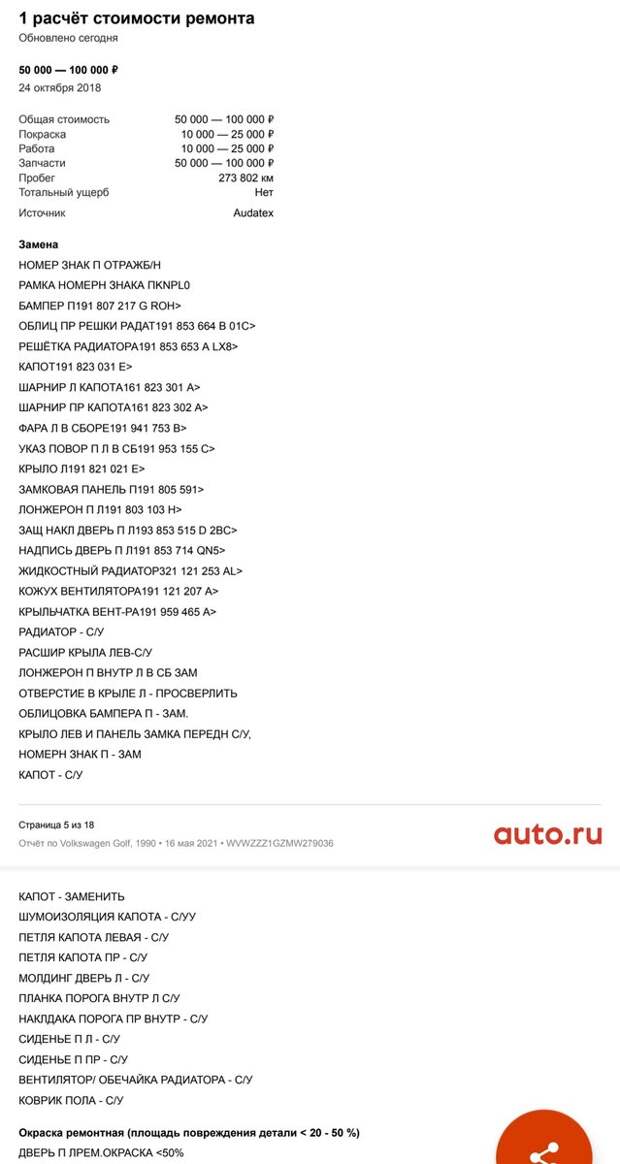 "Проверка тачки за 100 000 руб." Купил полный отчёт от auto.ru, а там... Volkswagen Golf, 1990 г.в.