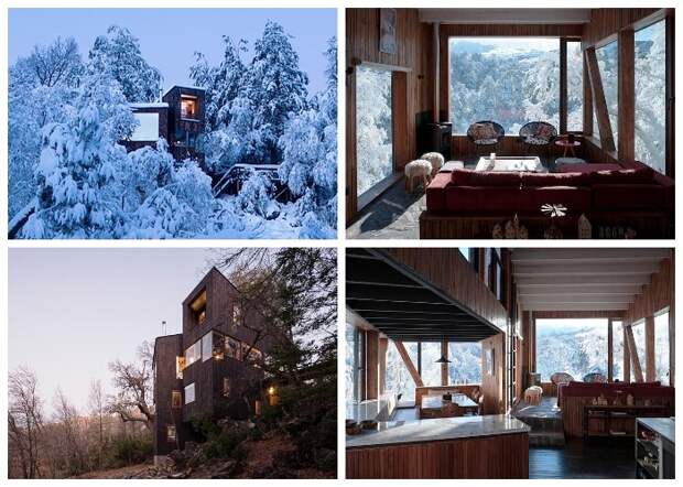 Уникальная горная хижина La Dacha расположена на горном склоне Анд (Чили). Уникальная горная хижина La Dacha расположена на горном склоне Анд (Чили).