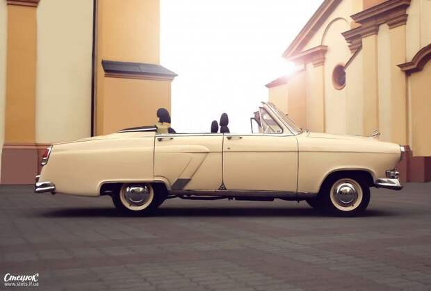 Кабриолет из ГАЗ 21 в американском стиле авто, газ, волга, газ-21