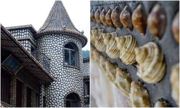 Китаец 2 года обклеивал дом ракушками - и получилась местная диковинка