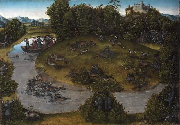 Копенгаген (СМК) Датская национальная галерея - Lucas Cranach den Ældre (c. 1472-1553) - The Stag Hunt of the Elector Fr